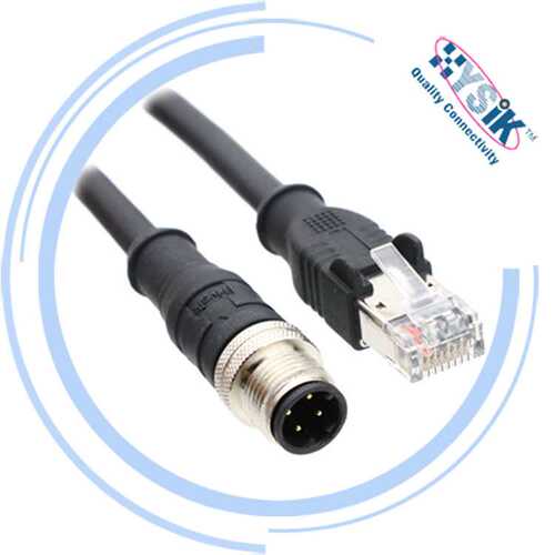 以太网连接器 M12 4芯 D编码插头转RJ45 Ethernet网络线