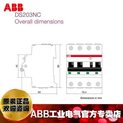 ABB电磁式剩余电流动作断路器DS203NC C16 A S100/10253272