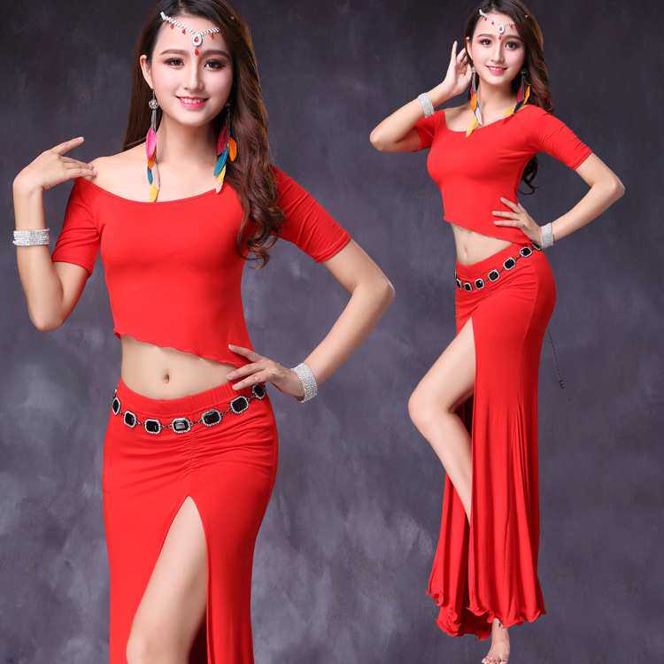 肚皮舞服装东方舞练功服2020新款舞蹈练习服套装莫代尔长裙女