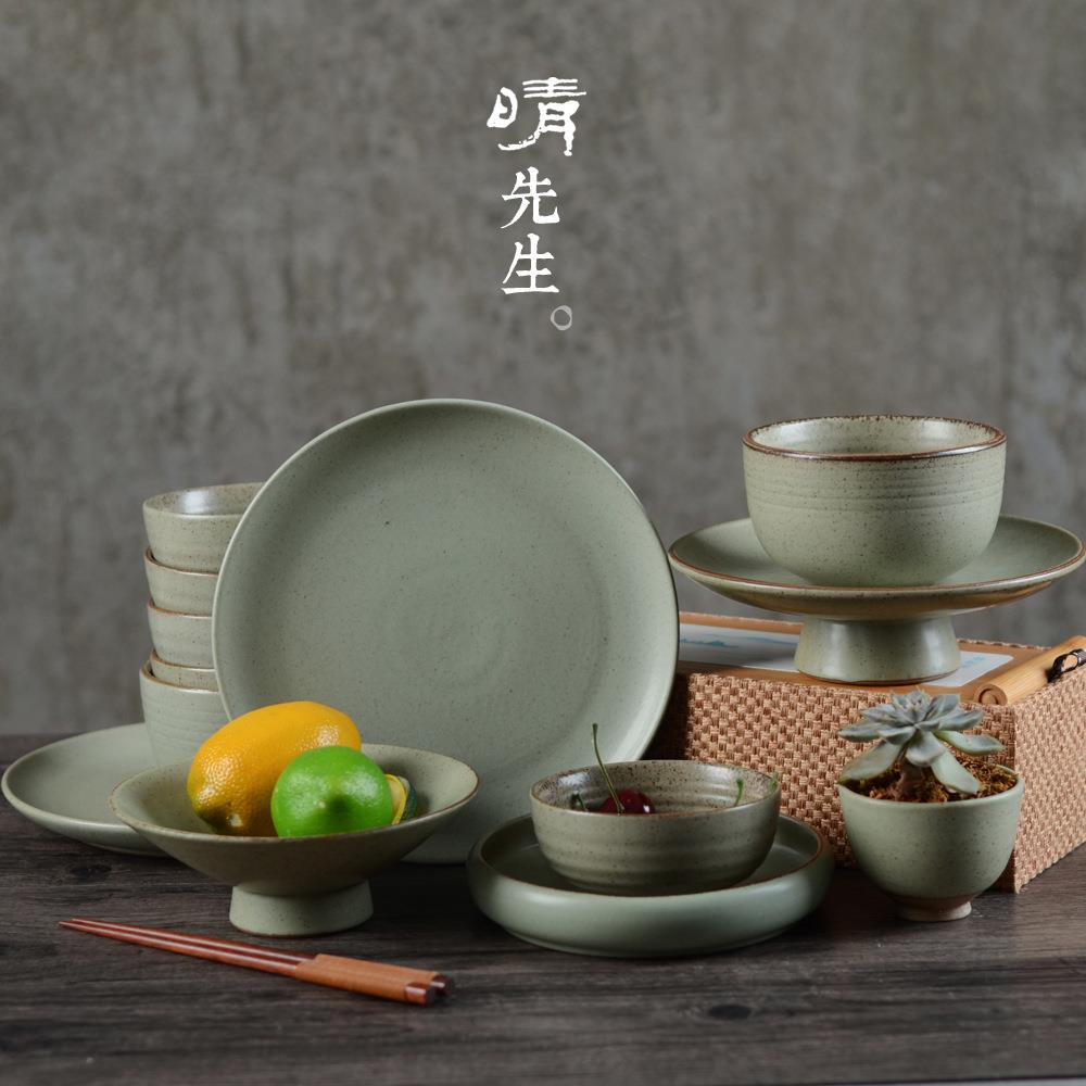日式创意餐具饭碗汤碗家用大碗碗意面碗粗陶面碗复古个性老式土碗