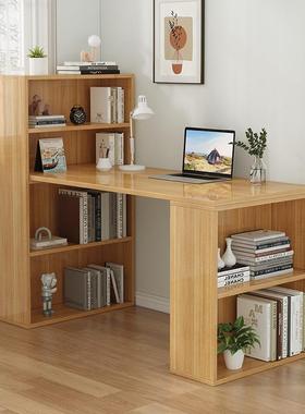 书桌儿童电脑台式桌转角书架组合一体家用卧室学生学习桌写字桌子