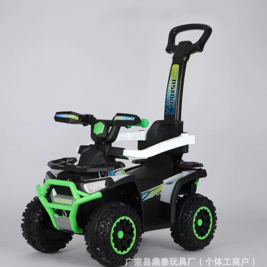 出口四轮电动手推汽车儿童助步车1-5岁可手推助步车玩具车防