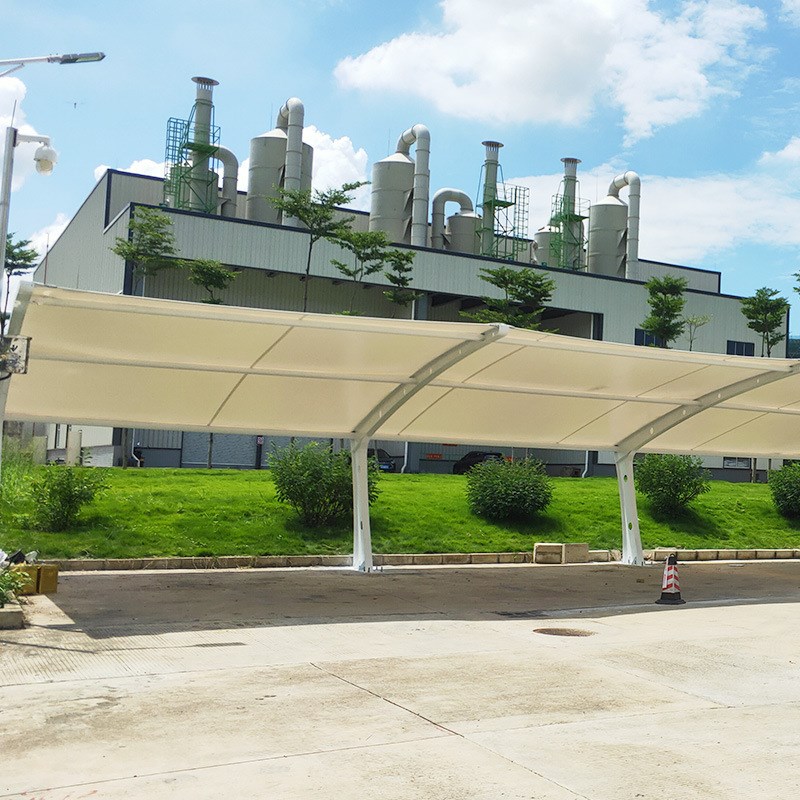 小区户外遮阳防晒雨棚膜结构车棚汽车停车棚工厂遮阳棚张拉膜厂家