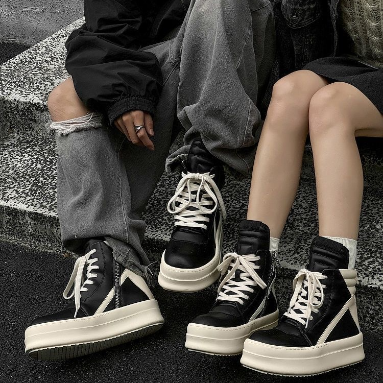 欧美倒三角高街厚底高帮鞋女