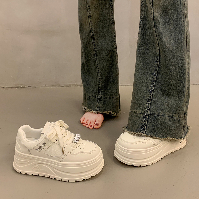 韩版ins厚底增高小白鞋女