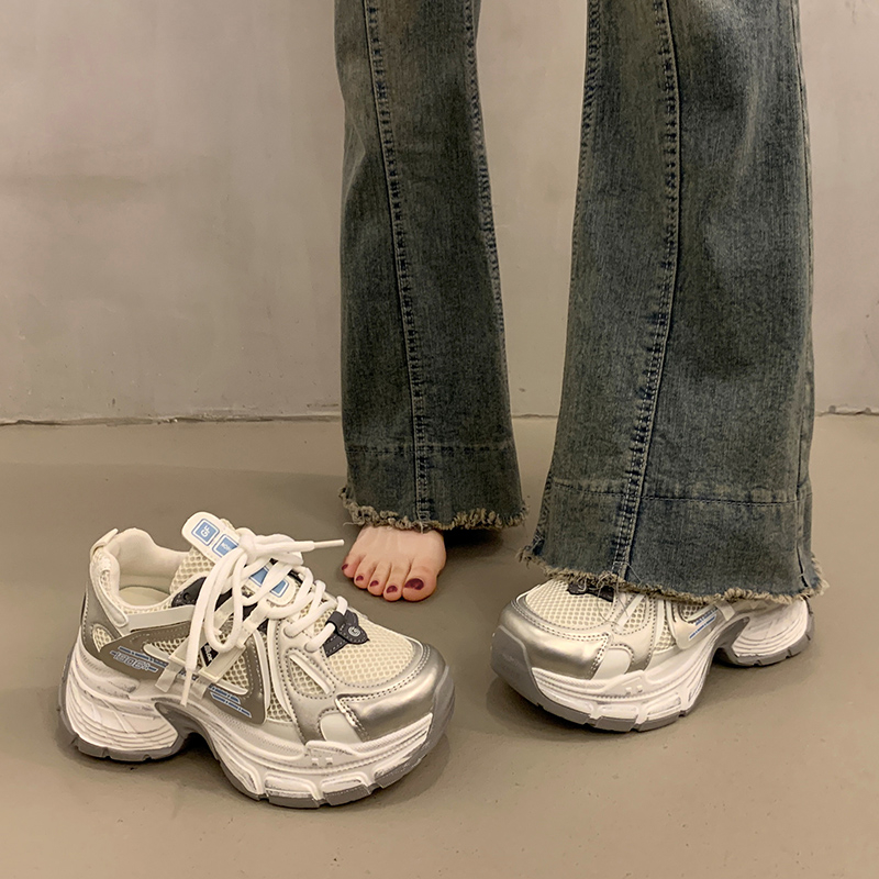 时尚ins百搭透增高厚底老爹鞋女