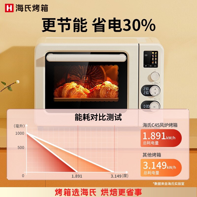 海氏C45风炉烤箱 家用小型烘焙商用多功能40L大容量发酵电烤箱