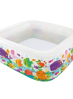 intex 57471 水族馆水池 婴幼儿方形充气游泳池儿童戏水池游泳