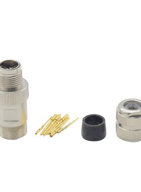 M12 组装式全金属连接器 数据千兆网络传输 Xcode 8芯压接线缆
