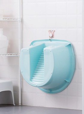 茶花洗衣盆带搓板宝宝搓衣盆塑料脸盆家用一体式学生盆 03351K