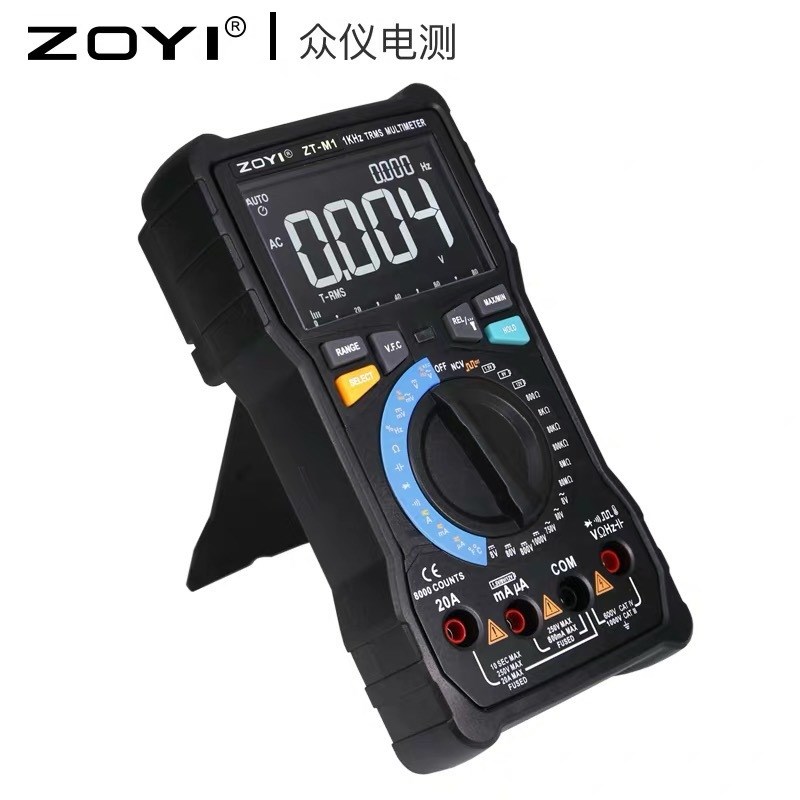 ZOYI众仪数字万用表ZT-M1 变频器VFC电压测量 电工维修电容智能防