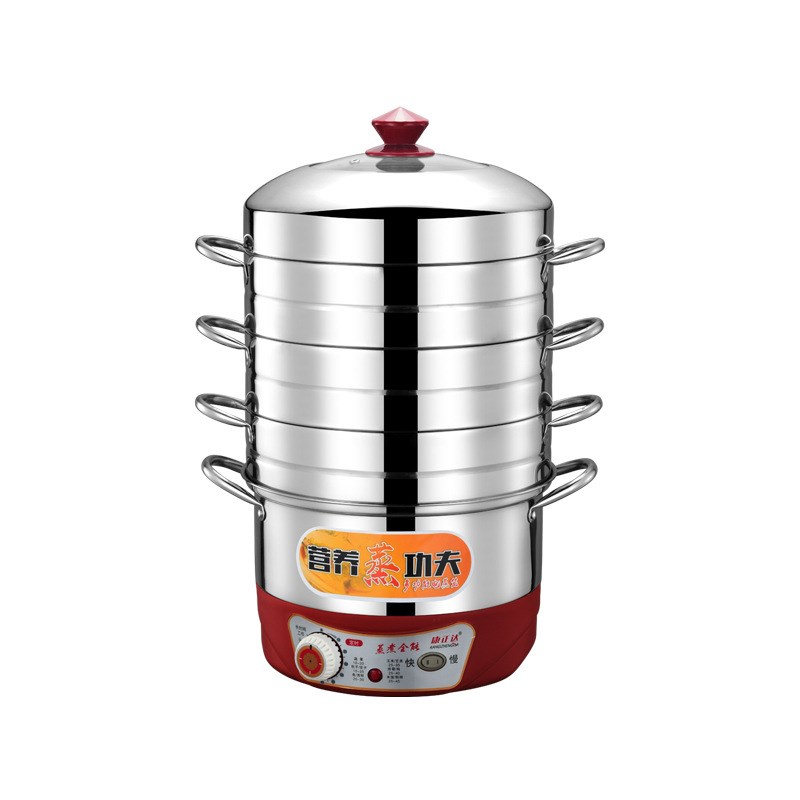 加厚多功能不锈钢定时电蒸锅米饭火锅大容量不串多层原味电热蒸锅