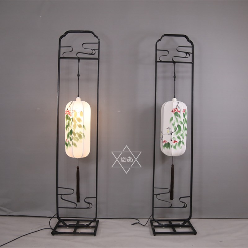 新款手绘灯笼路引中国风花鸟灯宫灯新中式T台摆件创意婚庆道具