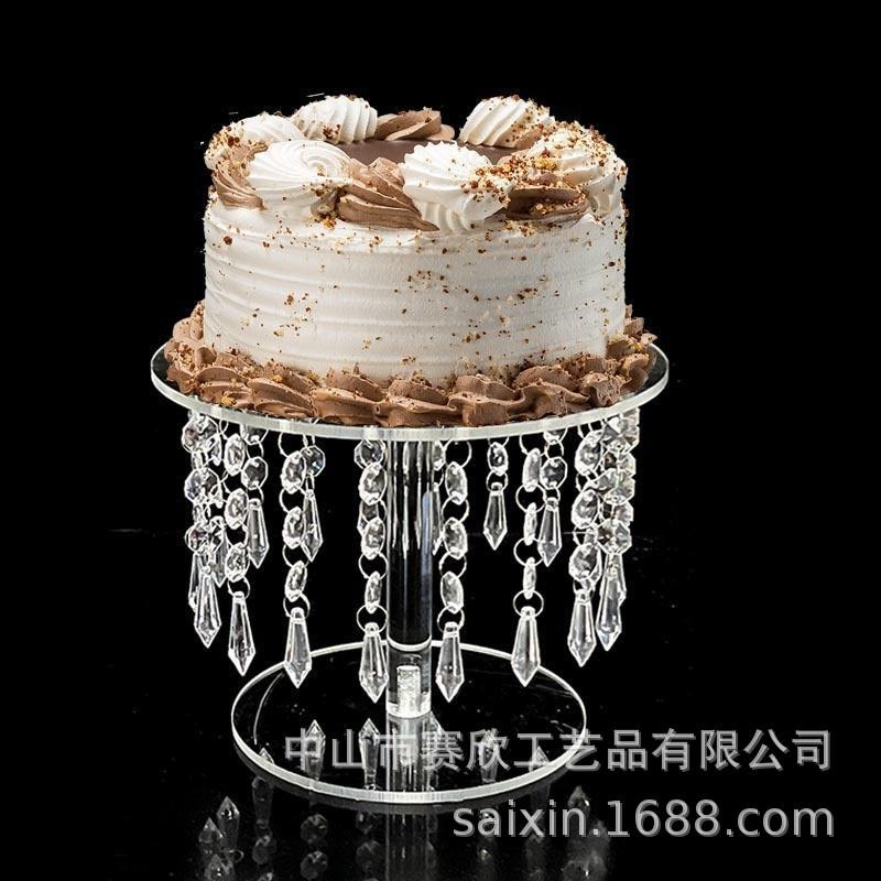 跨境婚庆道具摆件浪漫婚礼堂装饰主桌橱窗蛋糕盘亚克力水晶甜品台