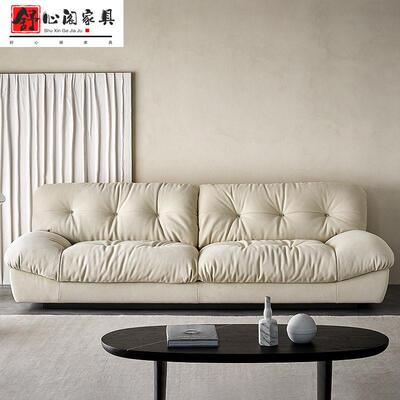 意式极简布艺羽绒bater云朵沙发白敬亭客厅轻奢小户型超软麂皮绒