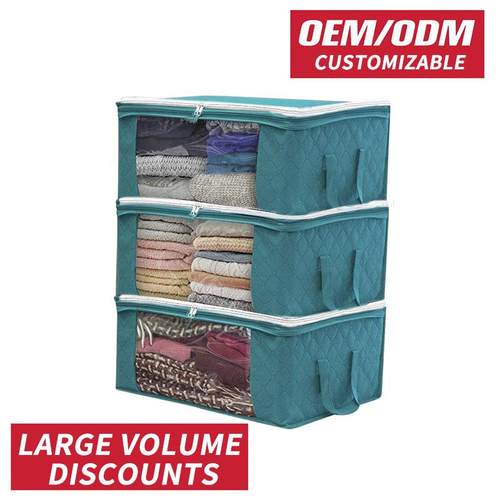 卧室无纺布收纳盒棉被衣物整理箱可视防尘收纳袋折叠收纳袋