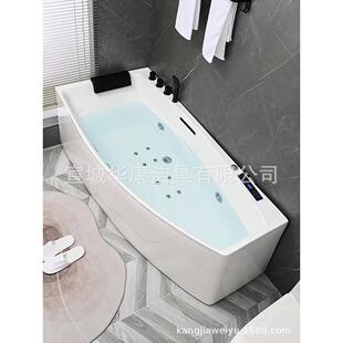 亚克力网红小户型冲浪按摩转角卫生间家用恒温异形浴缸1.2米-1.7m