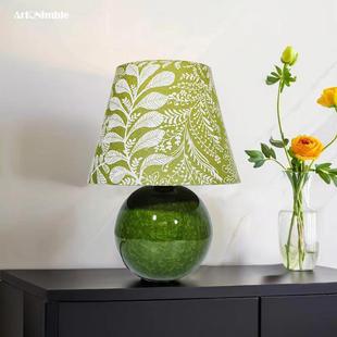 美式复古欧式主卧床头灯卧室绿色陶瓷设计师创意家居装饰台灯摆件