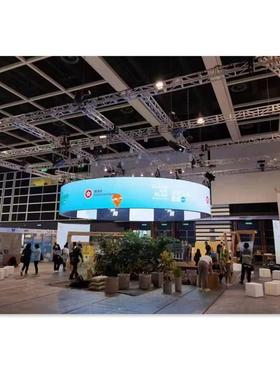 LED圆柱屏室内P2.5P3P4全彩led显示屏弧形屏软模组异形柔性屏