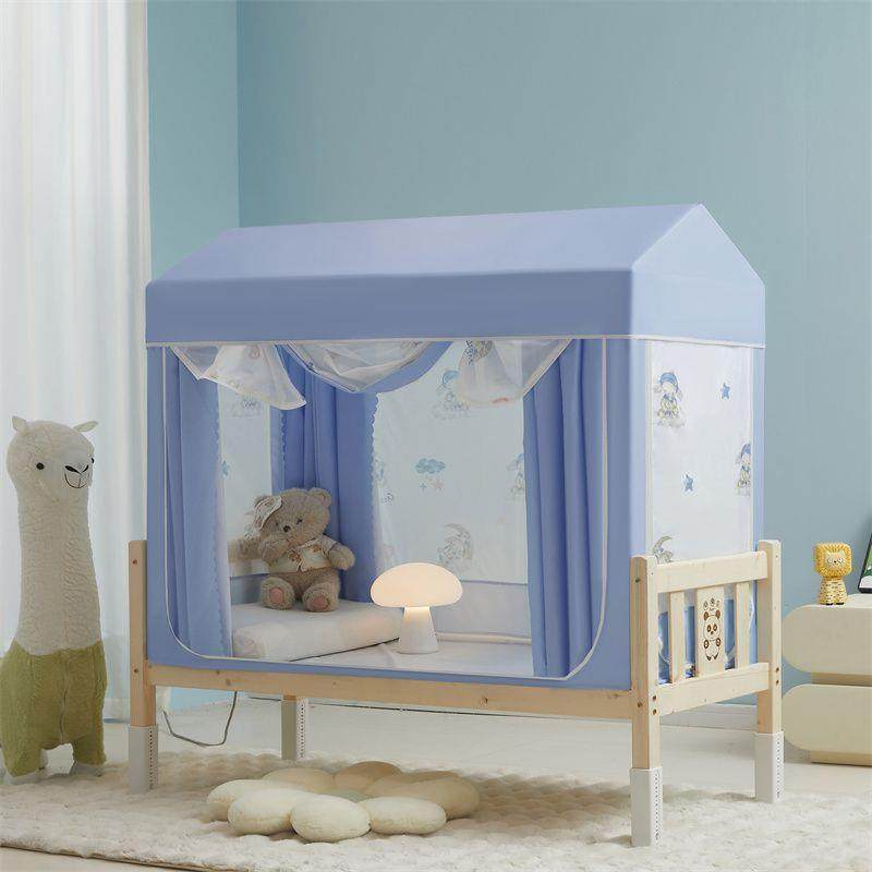 u型拉链儿童蚊帐A类母婴级宝宝小房子三开门拼接床可脱卸全底蚊帐