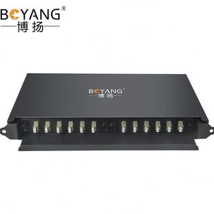 博扬 12口24芯光纤配线架1U单元体LC多模(50/125)双工24芯满配抽