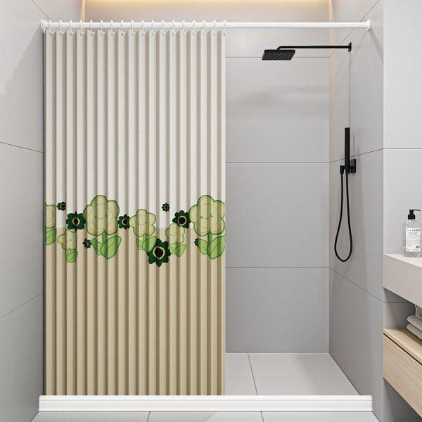 浴室浴帘免打孔加厚防水帘布高档折叠隐形卫生间淋浴帘隔断帘窗帘,家庭/个人清洁工具,浴帘,淘宝优惠券,粉丝福利购,淘宝优惠卷