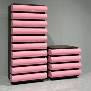 北欧烤漆五斗柜艺术玄关收纳柜实木抽屉柜现代简约装 饰储物柜整装