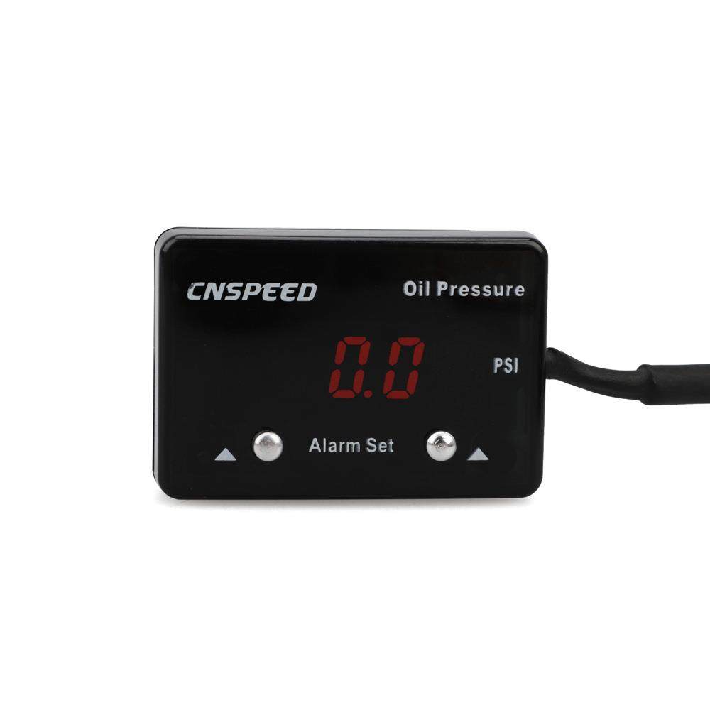 汽车改装油压温度表12V通用赛车油压计0~8BAR数显红光/蓝光仪表
