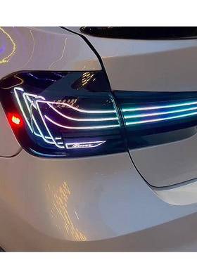 适用于宝马3系F30尾灯总成320328F35F80改装悬浮LED流水七彩