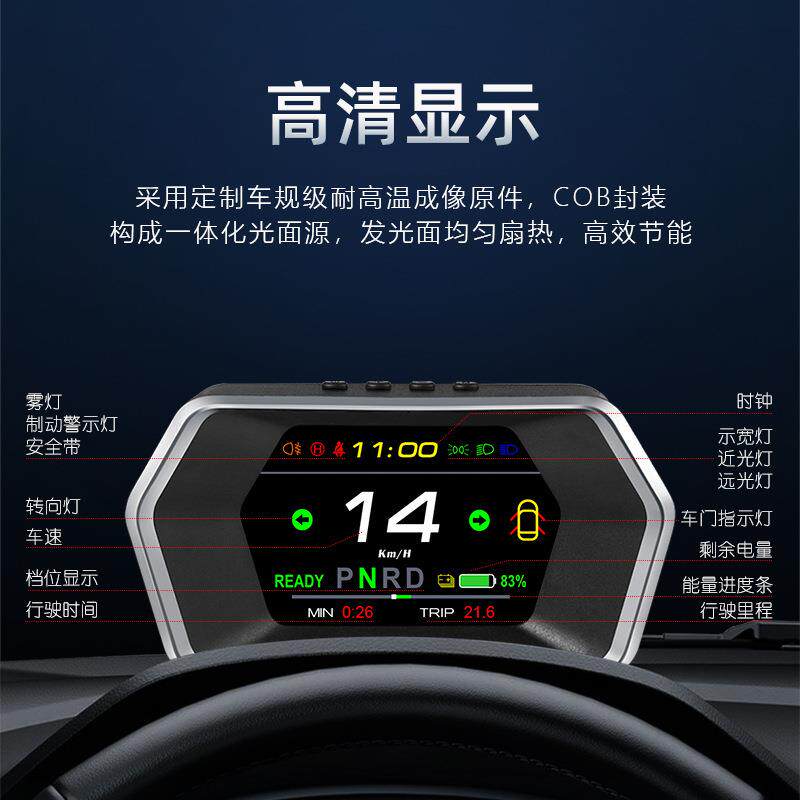 适配model3和Y的抬头显示器TSL转向灯剩余电量车速同步液晶显示屏