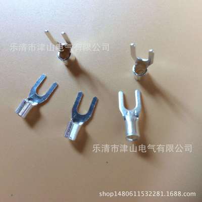 厂家直销UT4-4叉形裸端头冷压接线鼻子规格铜线耳叉形冷压端子