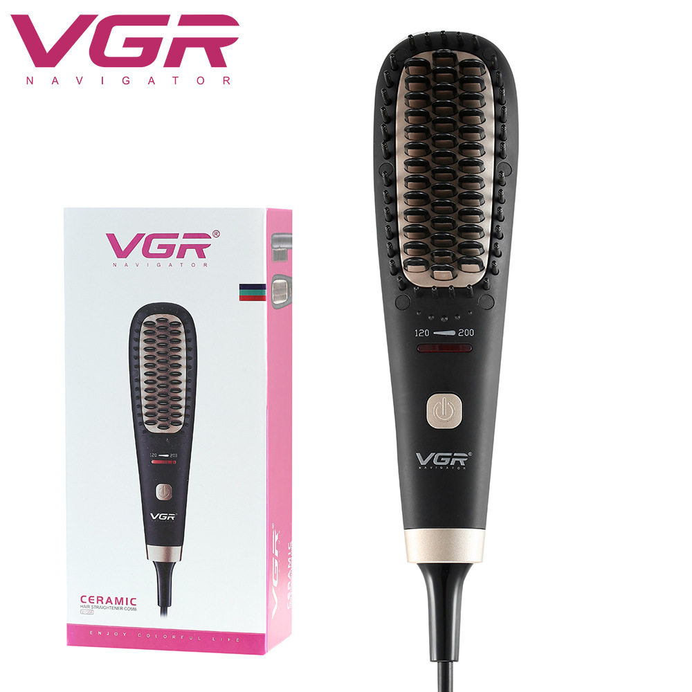 VGR568直发梳电动亚马逊按摩梳直发器电梳子女士不伤发护发速造型