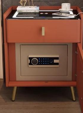DZ橙色智能床头柜+保险柜智能床头柜隐藏式保险柜密码