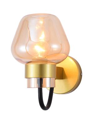 后现代卧室床头金黑色装饰LED水晶过道走廊灯轻奢玻璃墙壁灯