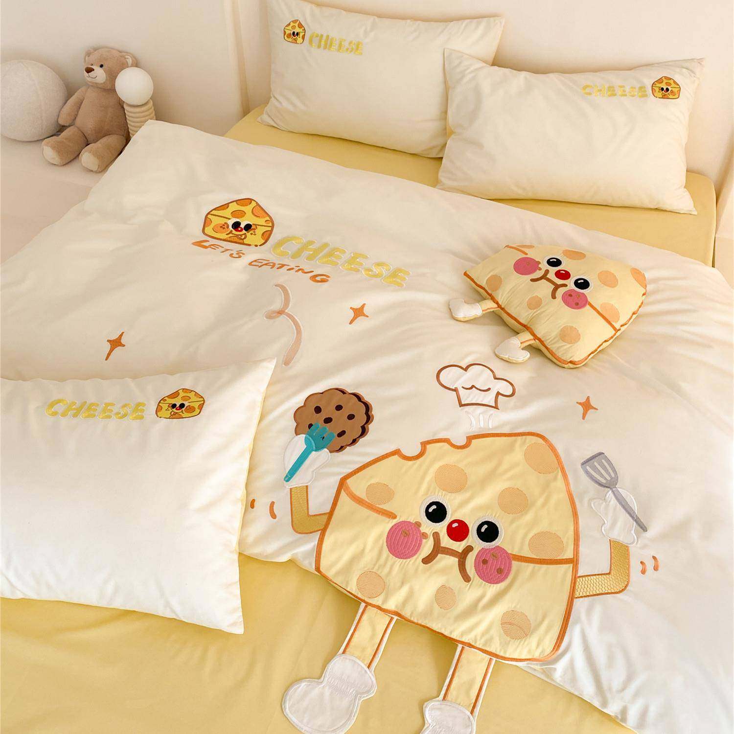 卡通奶酪四件套纯棉全棉水洗棉男女孩子儿童三件套床品,纺织面料/辅料/配套,纺织机械配件,淘宝优惠券,粉丝福利购,淘宝优惠卷