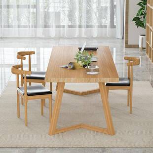 北美红橡木会议桌工作台简约实木家用办公桌书桌大板桌接待洽谈桌