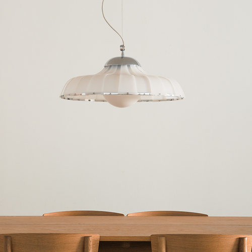 客厅Vintage中古风格双层漫反射柔光客厅餐厅白色吊灯客厅灯