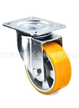 源头工厂直供125X50mm欧洲款重型平板万向铝芯聚氨脂PU脚轮