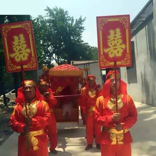 中式花轿牌匾迎亲道具婚礼抬六喜顺缘举迎亲迎亲牌喜牌牌八人结婚