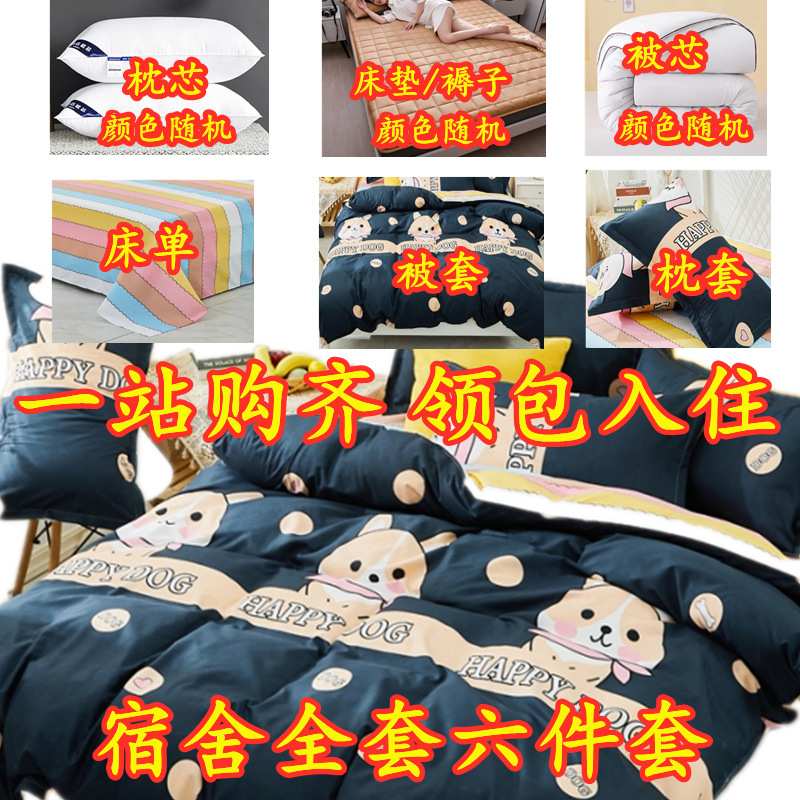 全套棉被芯六件套夏被春秋被褥套装三件学生单人宿舍被子一整套