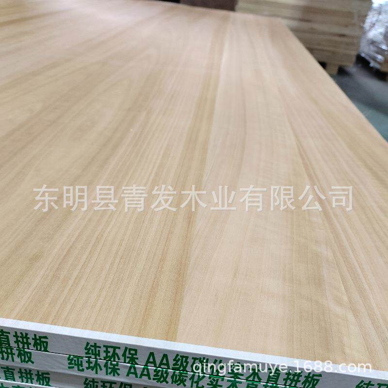 青发木业 碳化杨木拼板 高温热处理拼板 金丝赤杨家具实木拼板