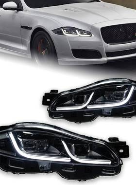 适用于2011-2019年捷豹XJ改装造型大灯总成LED双光透镜升级流水