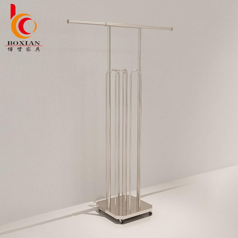不锈钢衣架车BX-A0329-45服装店挂杆移动衣架商场符合脏展示架