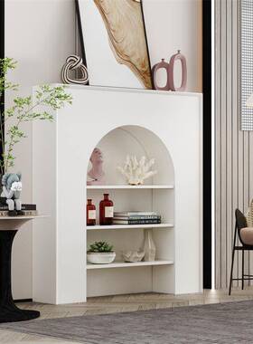 客厅装饰柜防真壁炉柜民宿简约白色装饰柜置物架陈列柜洞穴智高圆