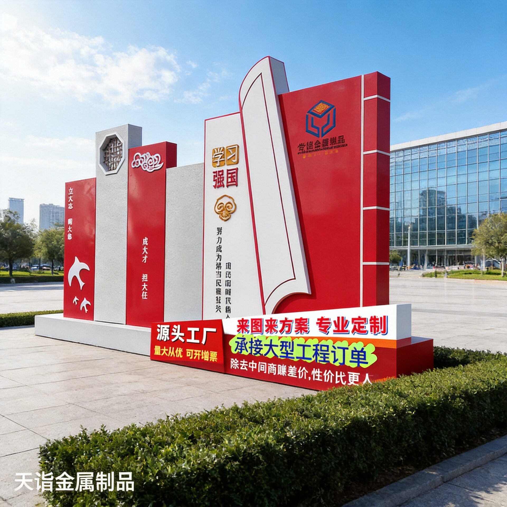 户外景观小品宣传牌核心价值观广告牌美陈广告牌创建文明城市