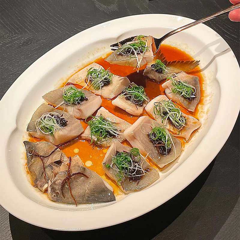 农家乐酒店餐厅旦形特色纯白鱼盘蒸鱼盘土菜馆陶瓷中式海鲜盘餐具