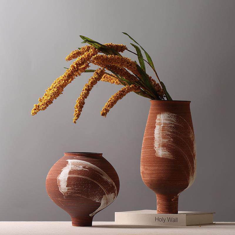 现代简约笔刷陶瓷花瓶客厅创意插花水养鲜花花器博古架装饰品摆件