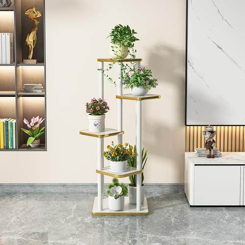 花架子客厅落地式室内轻奢实木置物架电视柜旁盆栽花架置物架阳台