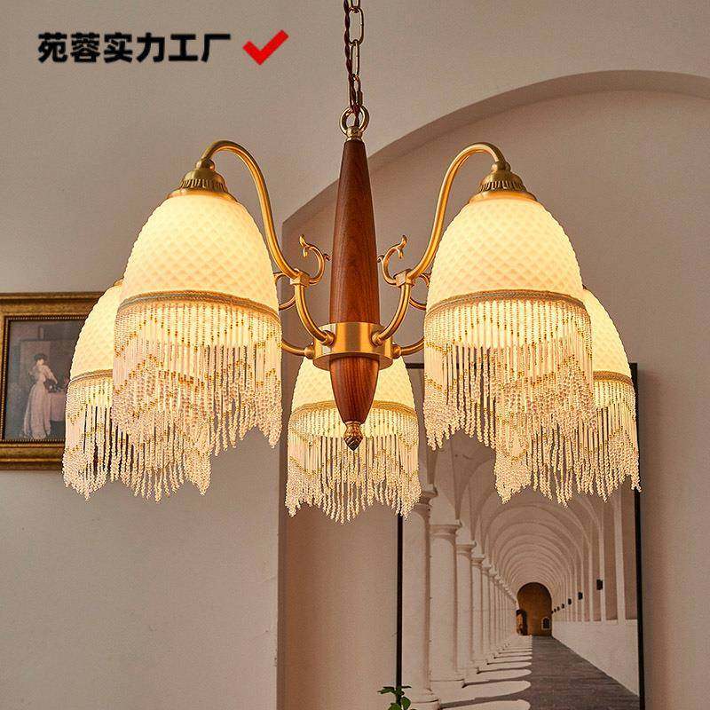 新款法式全铜中古简约客厅吊灯复古玻璃美式餐厅全光谱卧室灯,节庆用品/礼品,新娘配件,淘宝优惠券,粉丝福利购,淘宝优惠卷