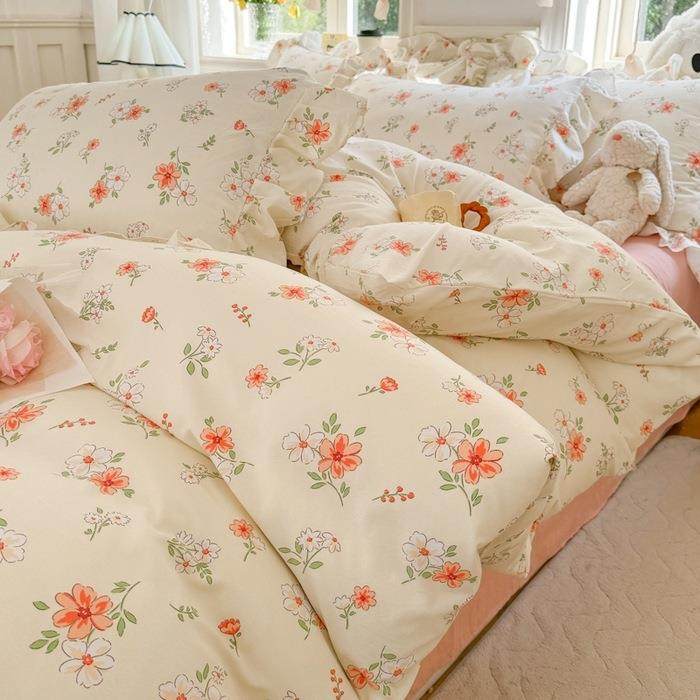 韩版四件套小清新柔软云朵棉亲肤透气被套1.5米床被单1.2米三件套